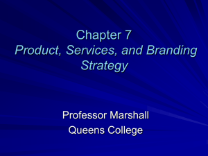 Chapter 7 Product, Services, and Branding Strategy