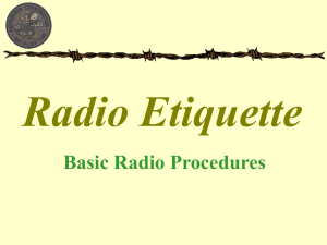PPT: Radio Etiquette