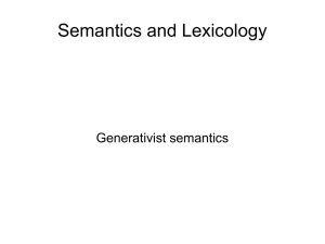 Semantics and Lexicology