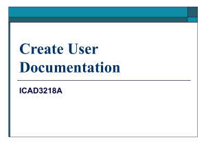 Create User Documentation