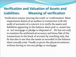 Verificatio and valuation