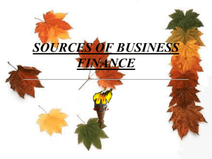SOURCES OF BUSINESS FINANCE