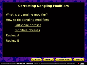 Correcting Dangling Modifiers
