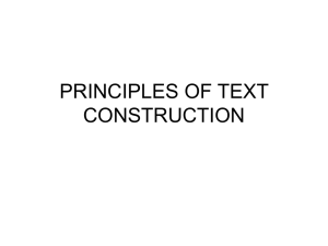 PRINCIPLES OF TEXT CONSTRUCTION