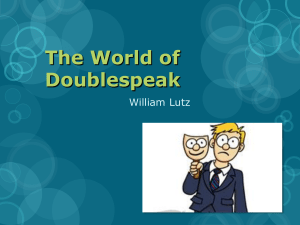 The World of Doublespeak Presentation