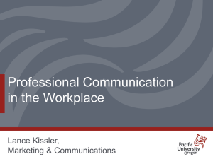 Professional Communication in the Workplace