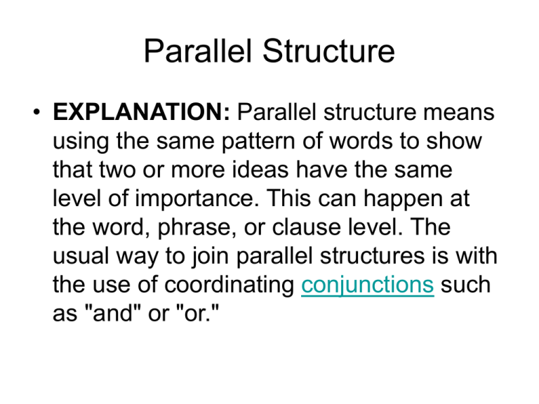 What Is The Example Of Parallel Structure