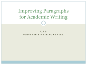 Improving Paragraphs for Academic Writing