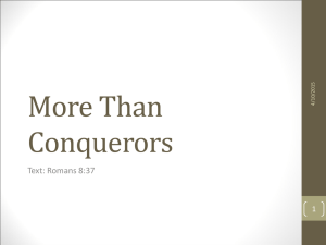More Than Conquerors - Westside church of Christ