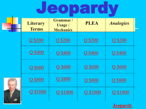 Fall Semester Review Double Jeopardy round