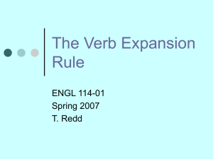 The Verb Expansion Rule - sampleteachingportfolio