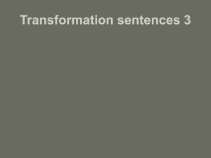 Transformation sentences 3