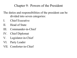 Chapter 9: Powers of the President