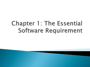 Chapter 1: The Essential Software Requirement