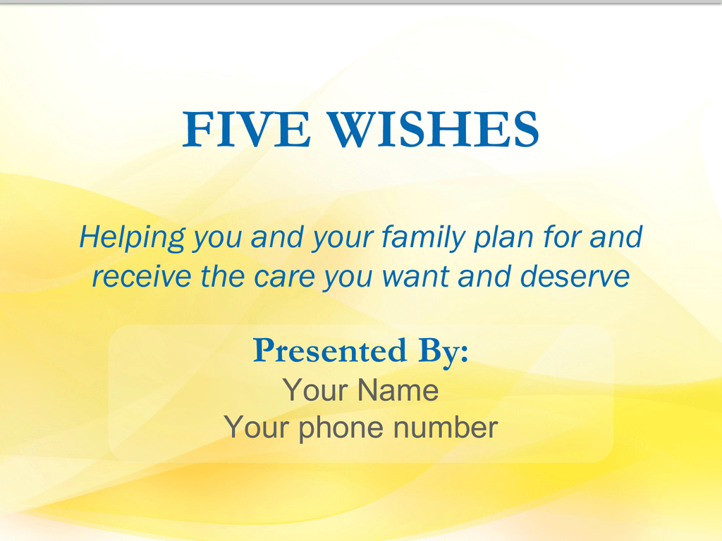 5 Wishes Printable Free