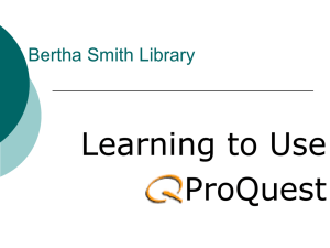 What is ProQuest? - Luther Rice University