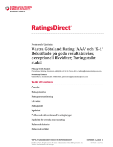 Västra Götaland:Rating `AAA` och `K