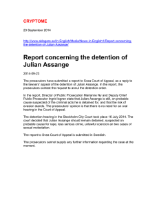 Report concerning the detention of Julian Assange