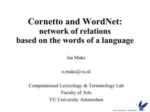 Cornetto and WordNet: - clarin-nl