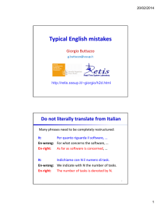Lecture 3b - Typical English mistakes
