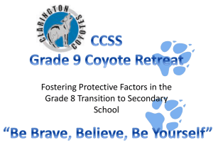 CCSS Gr 9 Coyote Retreatx - Clarington Central Secondary
