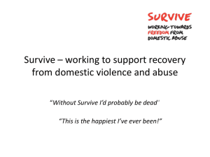 Survive * working to support recovery from domestic violence and