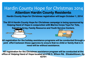 Hardin County Hope for Christmas registration will begin October 1