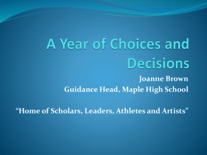 A Year of Choices and Decisions - York Region District School Board