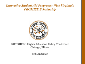 West Virginia`s PROMISE Scholarship (ppt)