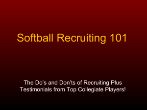 Softball Recruiting 101 - Vendetta Fastpitch Softball