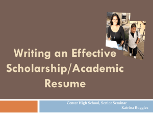 Writing an Effective Scholarship Resume