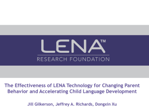 The Effectiveness of LENA Technology for Changing Parent