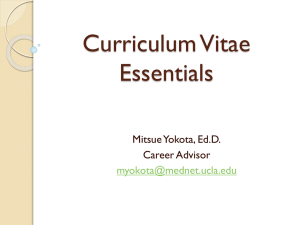 CV 101 - Medical Student Resources