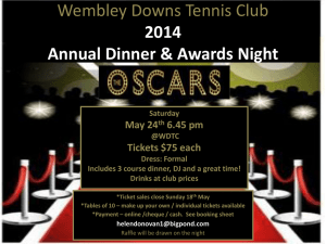 Wembley Downs Tennis Club 2014 Annual Dinner & Awards Night