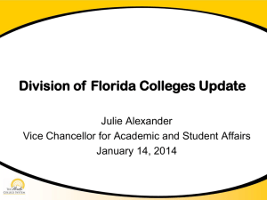 Division of Florida Colleges Update PowerPoint