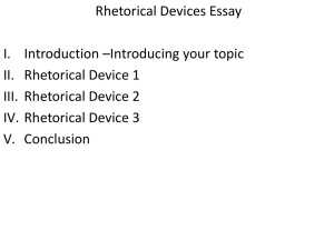 Thursday, Jan 29 Rhetorical Devices Essay Am Lit