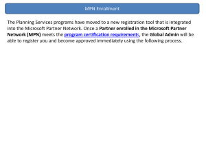 MPN enrollment - Planning Services