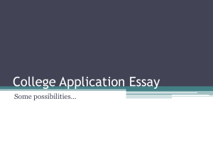 College Application Essay Prompts
