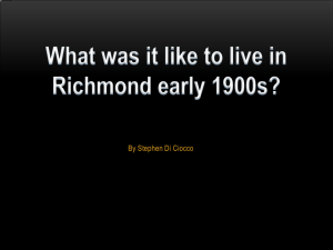 What was it like to live in Richmond early 1900s?