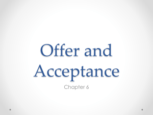 Offer and Acceptance Law class