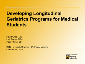 Developing Longitudinal Geriatrics Programs for Medical
