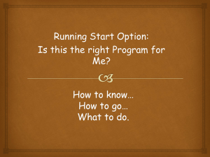 Running Start Information Night Presentation 2014-15