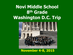 Novi Middle School Gettysburg/Washington D.C. Trip