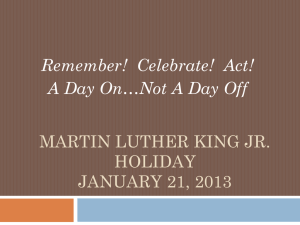Martin Luther King, Jr. Day Celebration January 2013