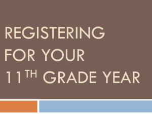 Registering for your 11th Grade year