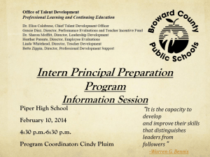 Intern Principal Program Information Session