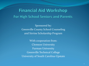 District Financial Aid Workshop PowerPoint