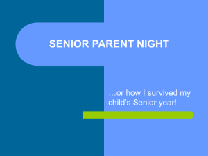 Senior Parent Night Presentation