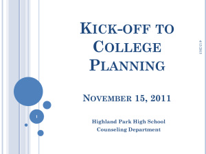 kick-off to college planning