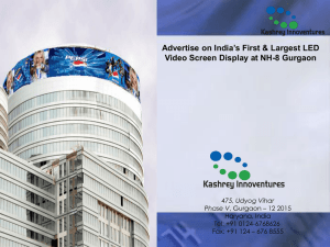 Advertise on India`s First & Largest LED Video Screen Display at NH